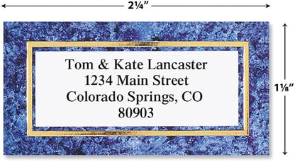 Granite & Gold Foil Border Return Address Labels - Image 2
