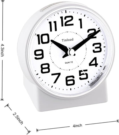 Tinload 4.3" No Ticking Analog Alarm Clock, Silent Readable - Image 3