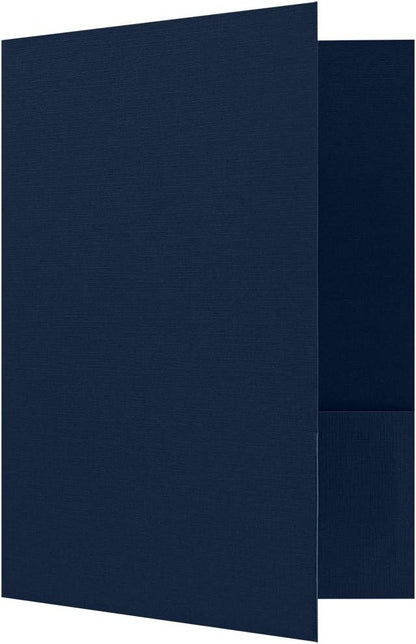 LUXPaper 9" x 12" Presentation Folders | Two Pocket | Nautical Blue Linen | by LUXPaper