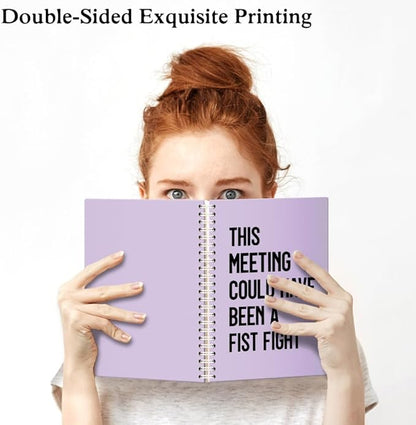 XQLZY This Meeting Could Have Been A Fist Fight Purple Spiral Notebook - Image 3
