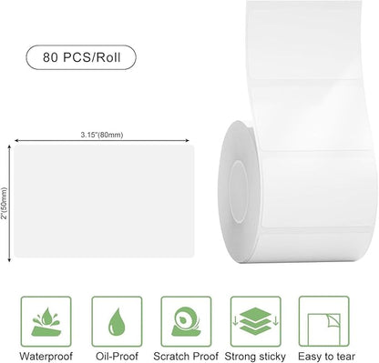 Risio Thermal Labels 2"x3.15", 80 Labels/Roll, Waterproof, Oil-Resistant - Image 2