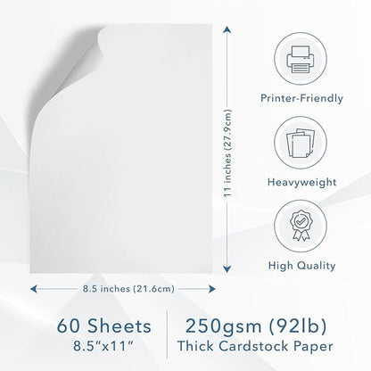 MOS White Cardstock Paper 8.5 x 11 Inch — Heavyweight Letter Size Card Stock - Image 2