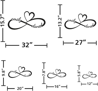 Personalized Valentines Day Metal Wall Sign, Custom Infinity Heart Love Couple - Image 4