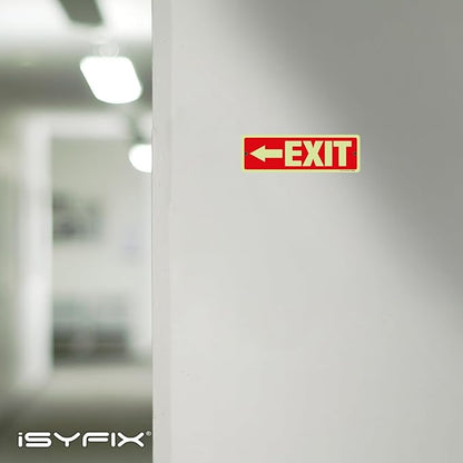 iSYFIX Exit Signs with Directional Left Arrow, Glow in the Dark, - Image 7