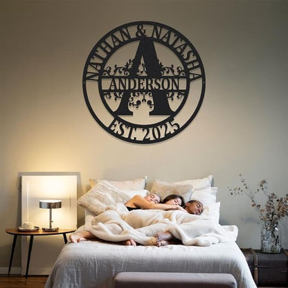 Custom Metal Signs | Personalized Monogram Name Sign | Outdoor Wall Art - Image 2