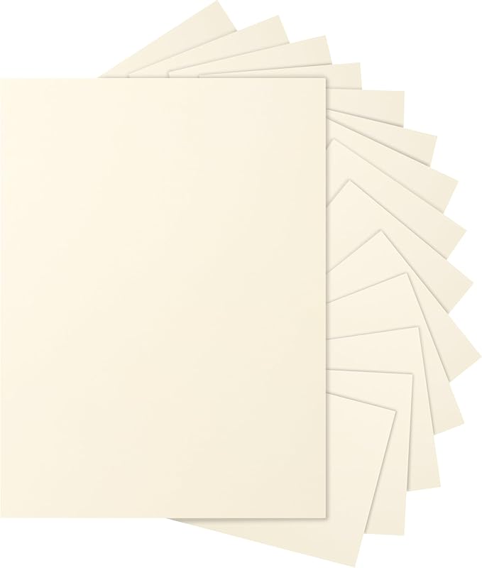 Silunkia 100 Sheets Cream Cardstock 8.5 x 11 Ivory Paper, 200gsm/75lb Off White by Silunkia