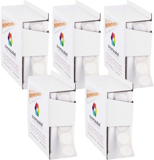 ChromaLabel 1/2 Inch White Circle Sticker Labels, Small Round Easy Peel Price by ChromaLabel