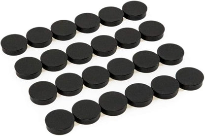 Bullseye Office 24 Round Black Fridge Magnets, Button Shaped, Small Colorful by BullseyeOffice