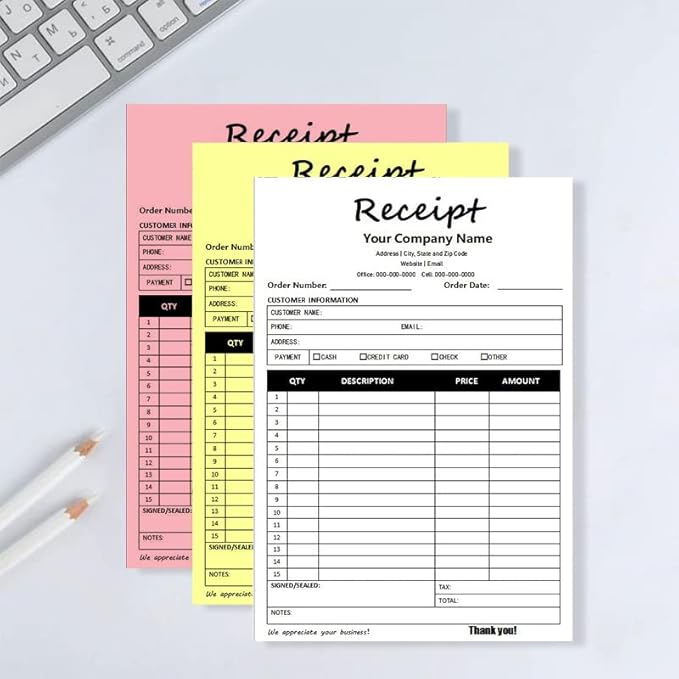 Personalized Invoice Book Custom 2 Part/3 Part Receipt Book Quote Estimate - Image 5