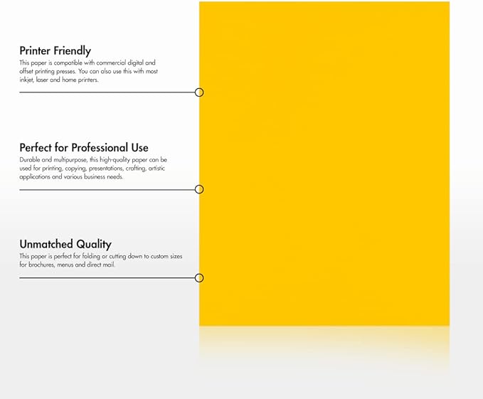 LUXPaper 8.5" x 11" Paper | Letter Size | Sunflower Yellow | 80lb. Text | 500 - Image 8