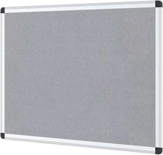 VIZ-PRO Notice Board Felt Gray, 36 X 24 Inches by VIZ-PRO