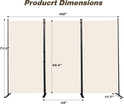 CHOSENM Room Divider, 3 Panel Folding Privacy Screens - Image 2