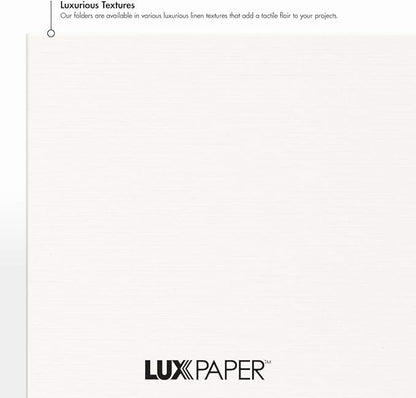 LUXPaper 9.5" x 12" Certificate Holders | White Linen | 100lb. Cover | 250 Qty - Image 6