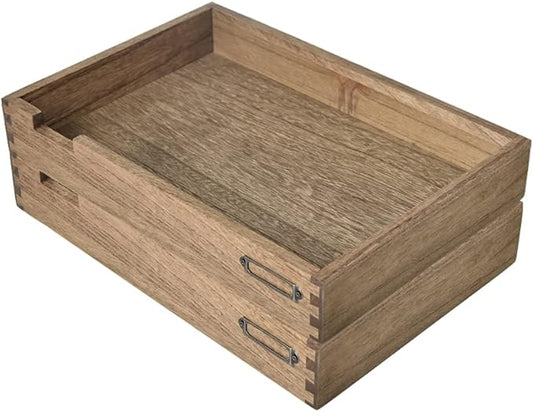 KIRIGEN Wooden Stackable Office Letter Organizer Desk Tray Pack of 2 by KIRIGEN