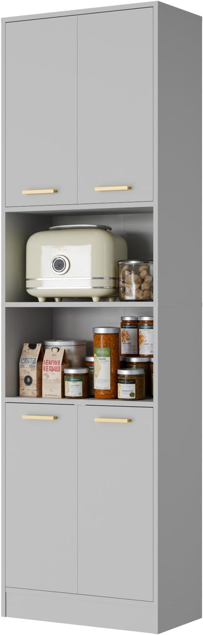 Cozy Castle Kitchen Pantry Cabinet, 4 Doors Open Countertop Utility Hutch - Image 9