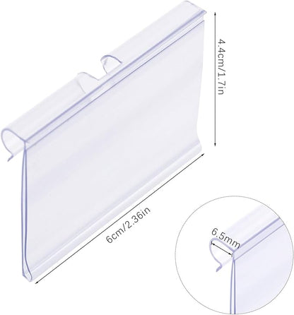 Meetory 50 PCS Clear Plastic Label Holders - Image 2
