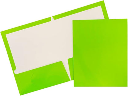 JAM PAPER Laminated Two Pocket Glossy School Folders by JAMPaper