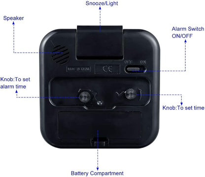Tinload Small Battery Analog Alarm Clock Silent Non Ticking, Ascending Beep - Image 6