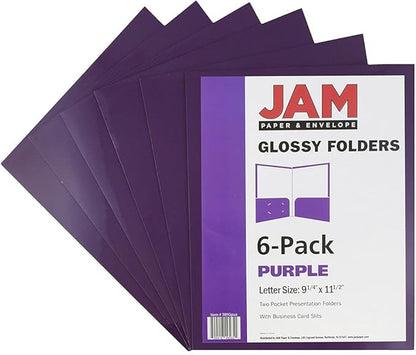 JAM PAPER Laminated Two Pocket Glossy School Folders - Image 6