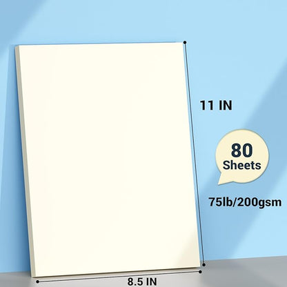 Cardstock 8.5 x 11, Thick Printer Paper, Card Stock Paper 200 gsm, 80 Sheets - Image 2