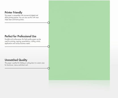 LUXPaper 8.5" x 11" Paper | Letter Size | Pastel Green | 60lb. Text | 500 Qty - Image 8