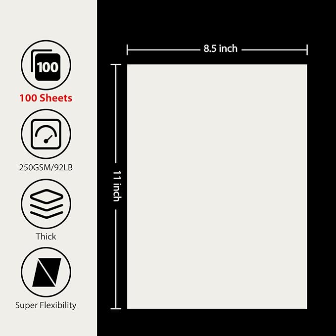 OcePor 100 Sheets Cream Cardstock Paper, Colored Printer Paper 8.5 x 11 - Image 2