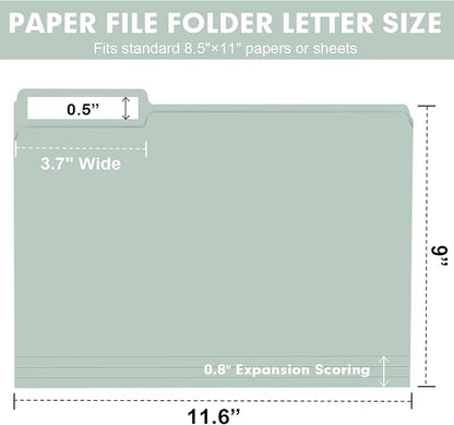 File Folder, RAZCC 100 Pack Colored File Folders, 1/3 Cut Tab File Folder - Image 2