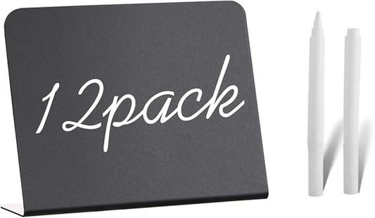 12 Pack Mini Chalkboard Signs by Doloburn