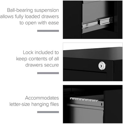 Scranton and Co 22" Deep 4 Drawer Letter File Cabinet in Putty, Fully Assembled - Image 9