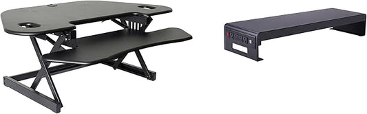 Rocelco 46" Height Adjustable Corner Standing Desk Converter by Rocelco