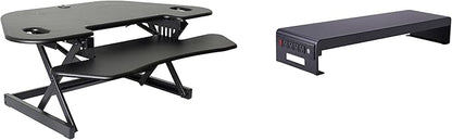 Rocelco 46" Height Adjustable Corner Standing Desk Converter by Rocelco