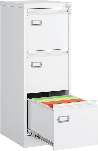 MIIIKO 3 Drawer File Cabinet, Home Office File Folders Storage Cabinet by MIIIKOOfficeFurniture