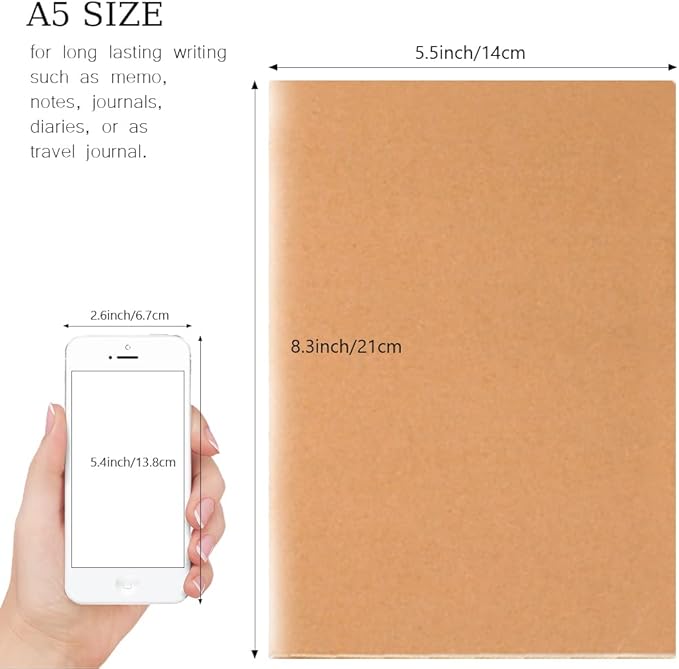 90pack Bulk A5 Journal Notebook, Kraft Cover 80 Pages Lined Paper Journal - Image 2