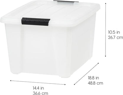 IRIS USA 33 Qt Stackable Plastic Storage Bins - Image 4