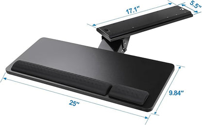 Cartmay Keyboard Tray Under Desk, 25x9.84'' Large Slide Out Swivel Tilt - Image 6