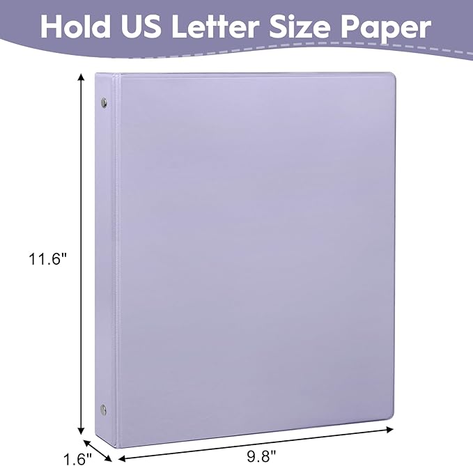 CIXILDTS 1-Inch Binders, Standard 3 Ring Binder Fit Letter Size Paper, - Image 2