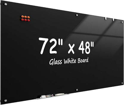 MaxGear Glass Whiteboard Wall Mounted, Frameless Magnetic Dry Erase Board by MaxGear