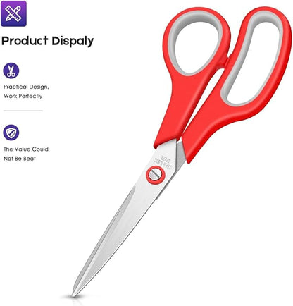 Scissors Bulk Set of 24-Pack, Taotree 8" Scissors All Purpose Comfort Grip - Image 3