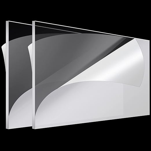 Roowest 2 Pcs 24 x 48 Inch, 1/2 Inch Thick Clear Acrylic Sheets Plastic Panels by Roowest