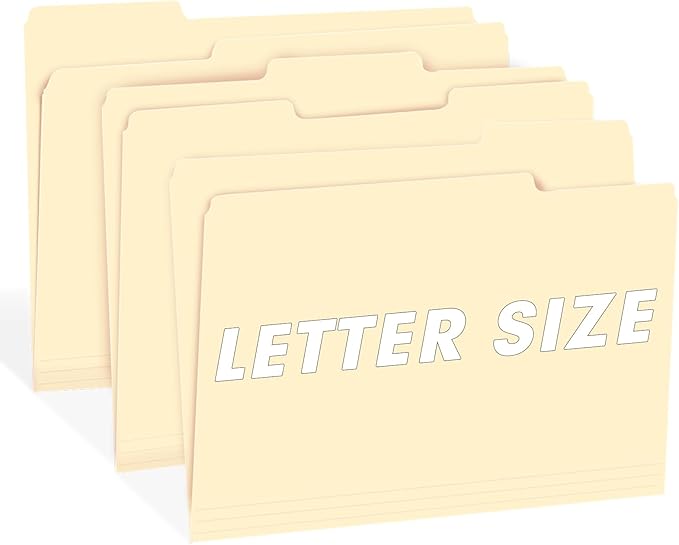 File Folder, RAZCC 250 Pack 1/3 Cut Tab File Folders Letter Size, Manila Folders - Image 6