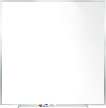 Ghent 4 x 4 Porcelain Magnetic Whiteboard, Aluminum Frame, 1 Marker, 1 Eraser by Ghent