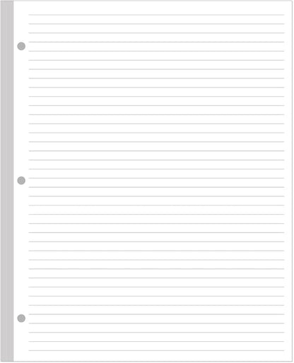 3-Hole Lined Refill Paper, Letter Size Punched Ruled Filler, 100 Sheets / 200 by Yaridar