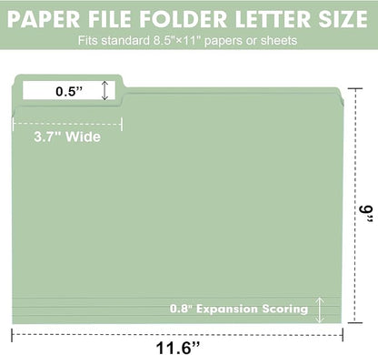 File Folder, RAZCC 150 Pack Colored File Folders, 1/3 Cut Tab File Folder - Image 2