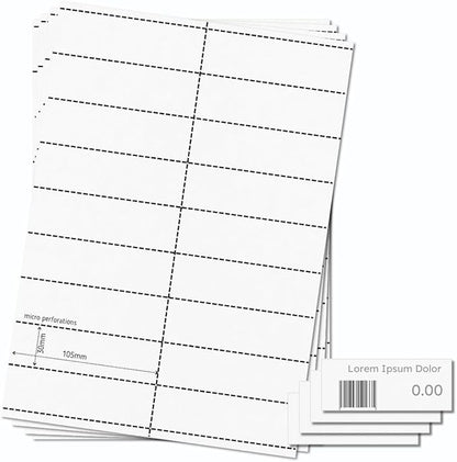 OfficeGear Shelf Edge Barcode Price Ticket Labels 18-up 30x105mm Custom by OfficeGear