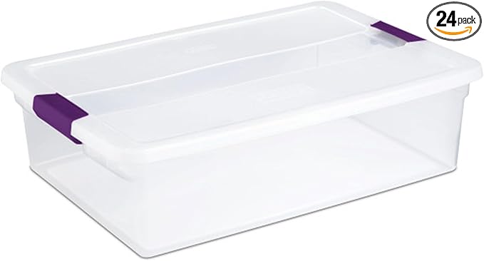 Sterilite 24-Pack 32 Quart ClearView Latch Box, Stackable Organizer Bins by Sterilite