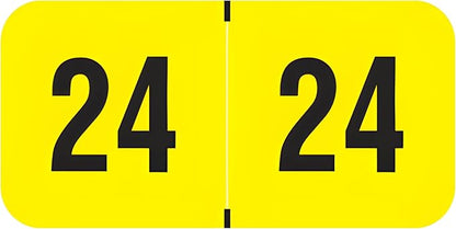2024 Year Labels, Doctor Stuff 2024 Chart Stickers, Fluorescent Yellow Color by DoctorStuff