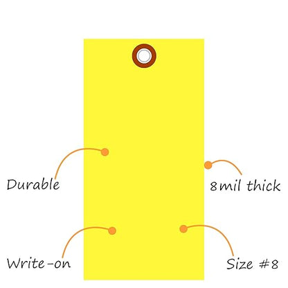 SmartSign 6.25 x 3.125 inch “Yellow” Blank Tyvek Shipping Tags - Image 3