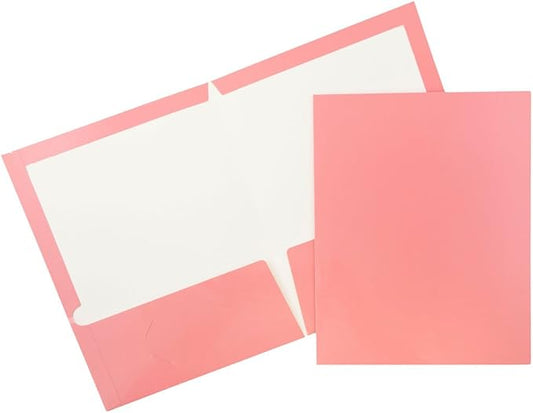 JAM PAPER Laminated Two Pocket Glossy School Folders by JAMPaper