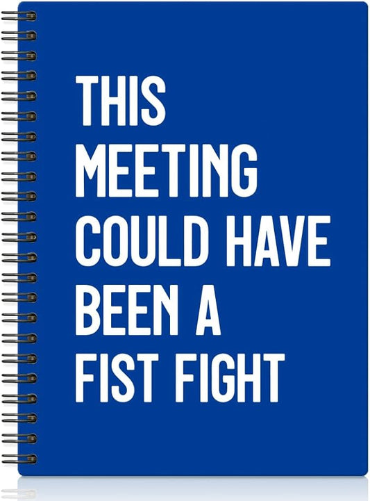 XQLZY This Meeting Could Have Been A Fist Fight Klein Blue Spiral Notebook by XQLZY