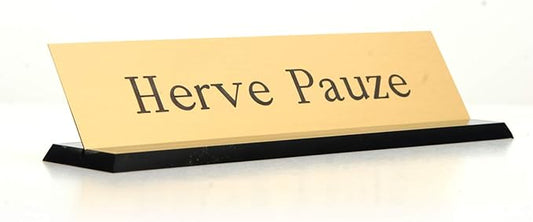 SmartSign Brass Name Plate for Desk | Premium Engraved Nameplate by SmartSign